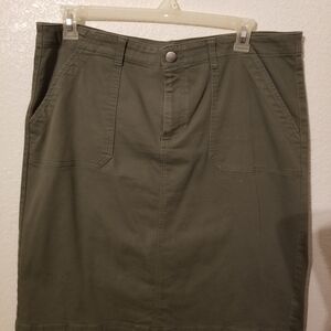 CJ Banks Skirt 18W Olive